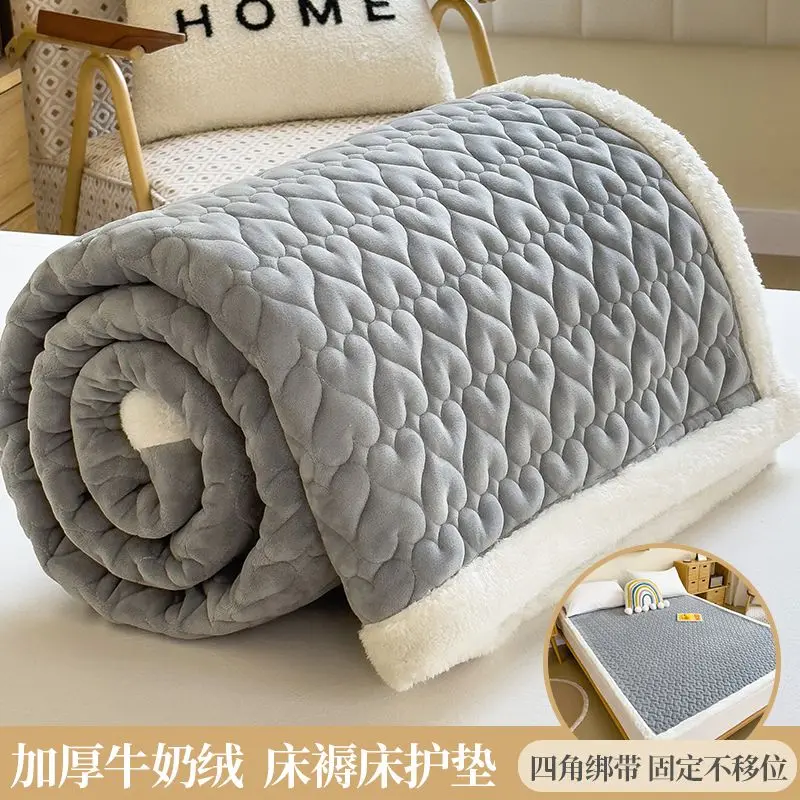 

Дышащий удобный наматрасник для кровати, плюшевый матрас с защитой от клещей, мягкий и утолщенный, коврик для кровати в студенческом общежитии