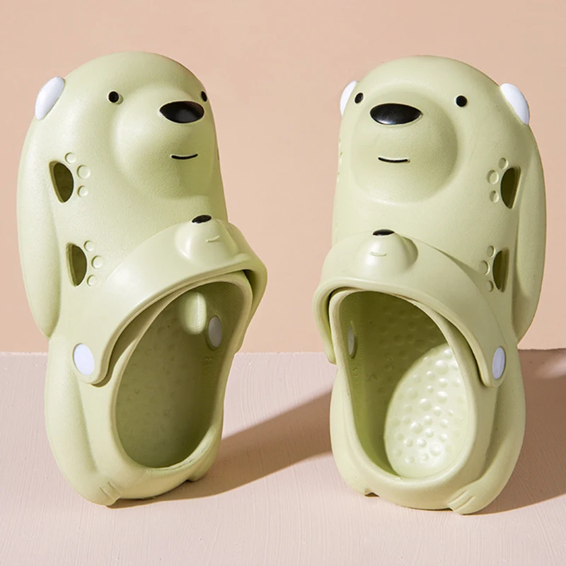 Slippers Children Cartoon Bear Breathable Shoes for Children Soft Lovely Animals Outdoor Slippers EVA Non-Slip Girls Slip on
