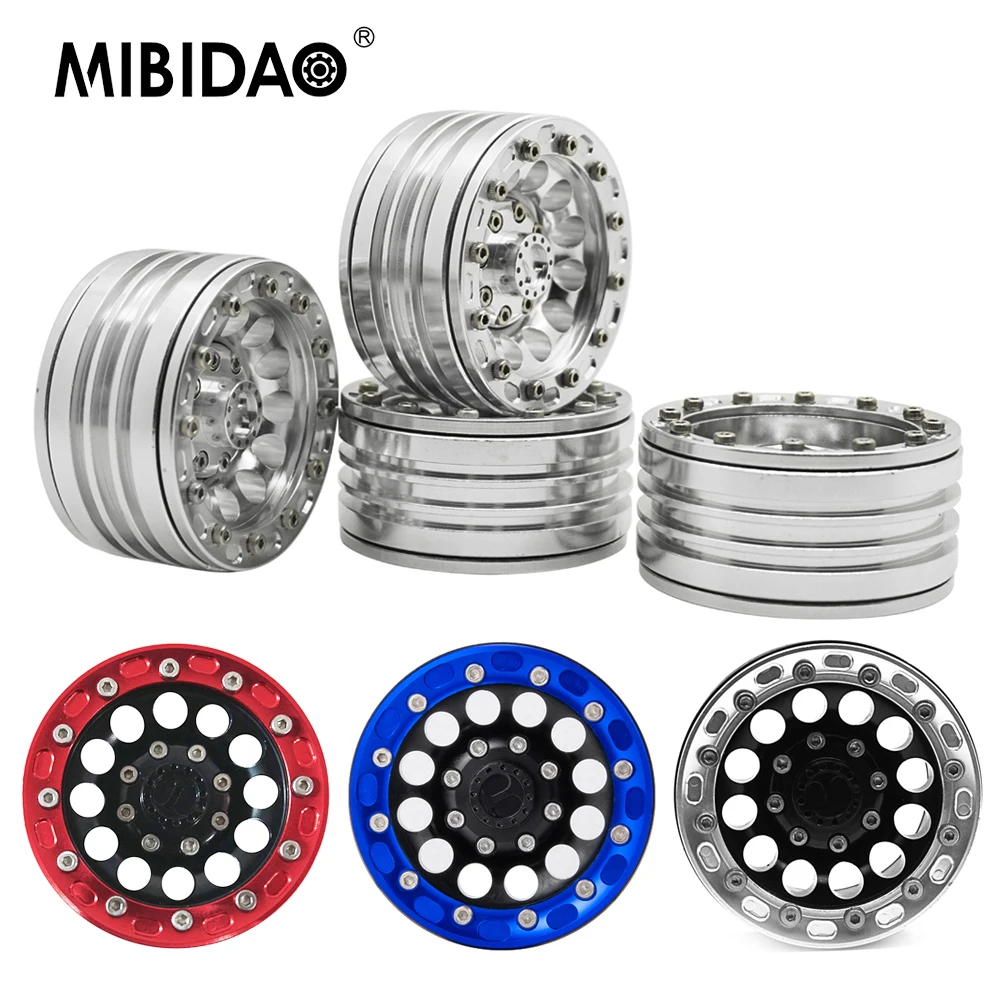 

MIBIDAO 1.9inch Metal Alloy Beadlock Wheel Rims Hubs 27.5mm for Axial SCX10 CC01 D90 TRX-4 1/10 RC Rock Crawler Car Model Parts
