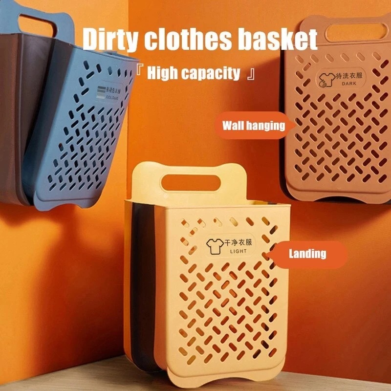 

Storage Baskets Wall-Mounted Folding Storage Basket Storage Bins Saving Space for Organizing Home Clothes Toys GRSA889