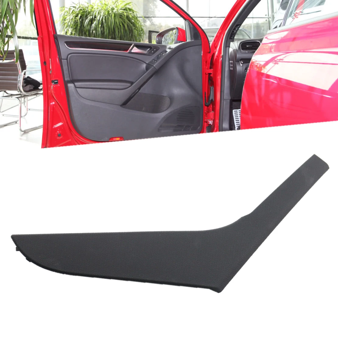 

5K4868039A Автомобильная передняя левая Внутренняя крышка ручки Накладка подходит для VW Golf 6 MK6 2009 2010 2011 2012 2013 Матовый Черный ABS