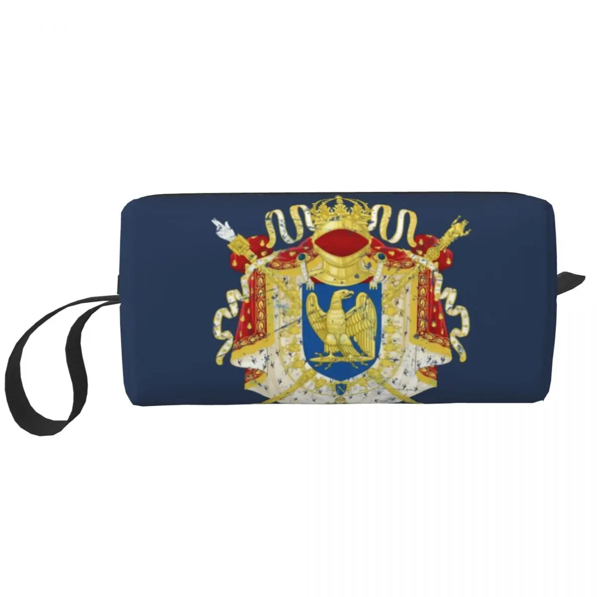 

French Empire Napoleon Travel Toiletry Bag Coat Of Arms of France Cosmetic Makeup Bag Beauty Storage Bags Dopp Kit Case Box