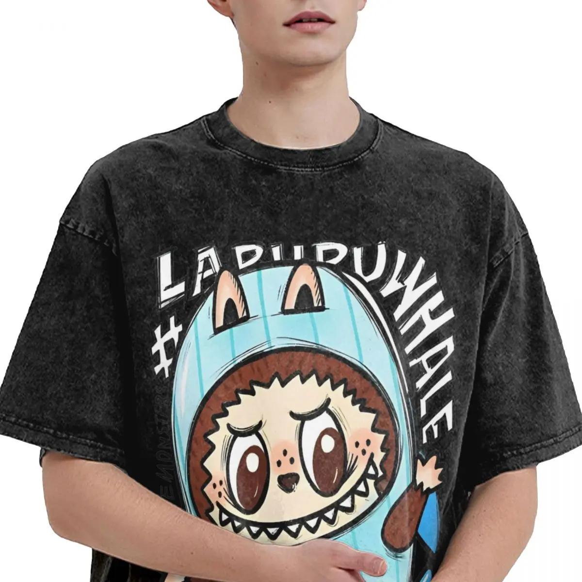 Футболка POP MART Labubu Whale с милыми мультяшными животными от Popmart летние футболки в