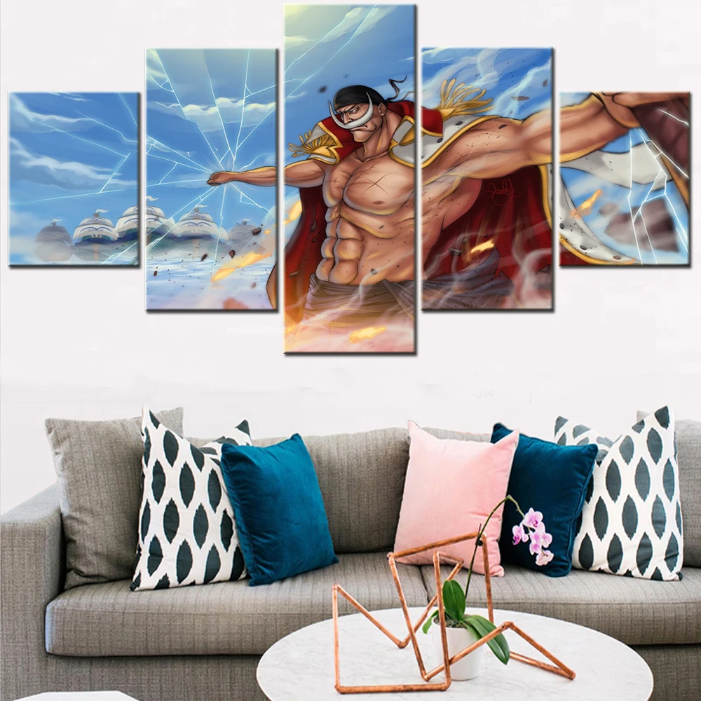 

HD Prints Pictures Modular Canvas Wall Art 5 Pieces Pirate King Cartoon Figure Paintings Home Decor Japan Anime Interior Poster