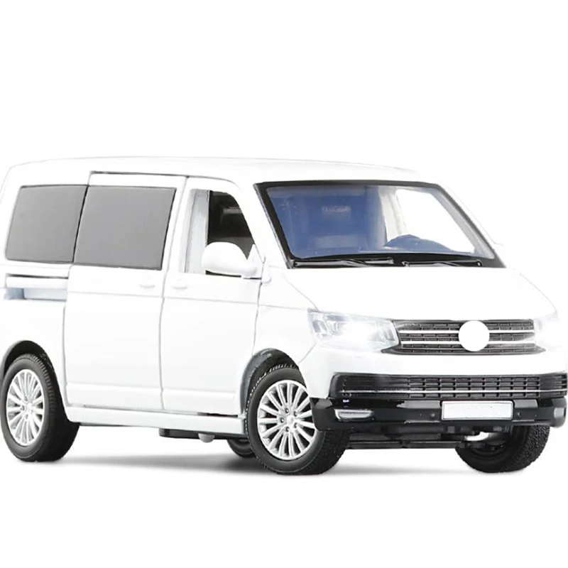 1:32 автобус из цинкового сплава VW Multi-van T6 Van модель MPV под давлением со звуком и