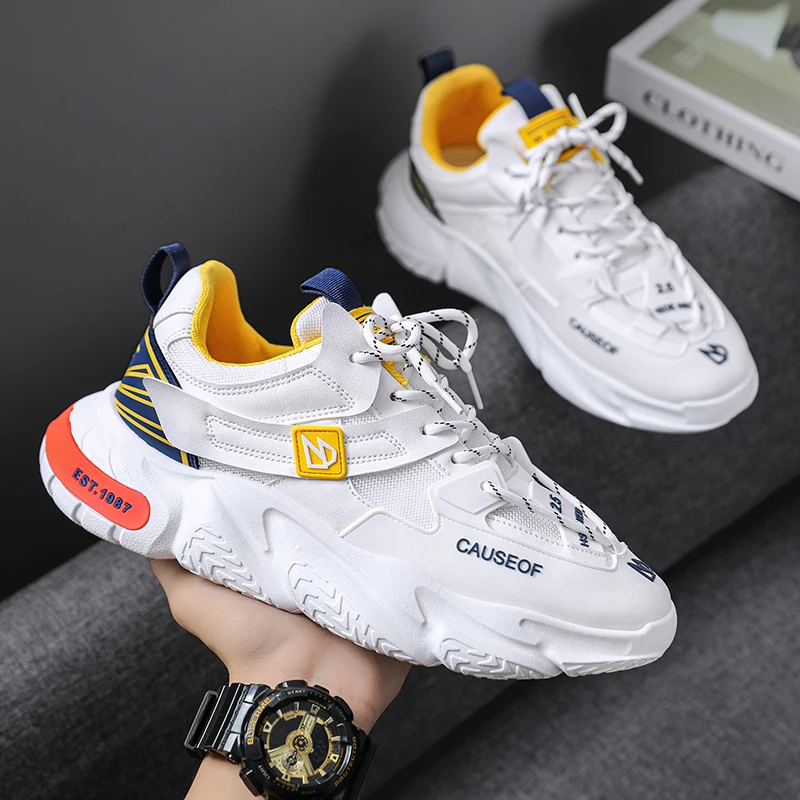 

Platform Men Shoes Fashion Clunky Sneakers Men Casual Shoes Breathable Sports Dad Shoes Male Fitness Footwear