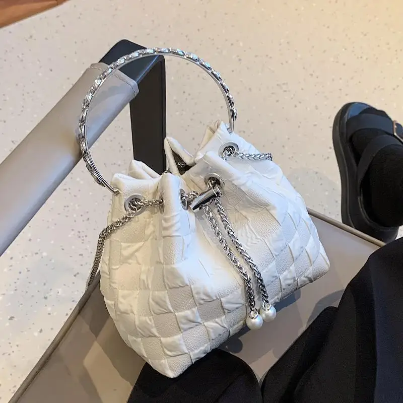 

MBTI Luxurious Crinkled Plaid Shoulder Handbag Ladies 2022 Summer and Autumn Fashion Versatile Chain Crossbody Bag for Women