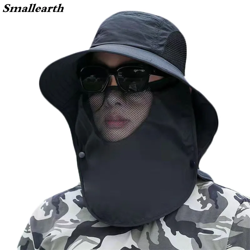 

Шляпа от солнца с широкими полями для мужчин и женщин, Пляжная Панама для рыбалки, Повседневная Складная шапка с защитой от УФ излучения, уличная Солнцезащитная морская Кепка