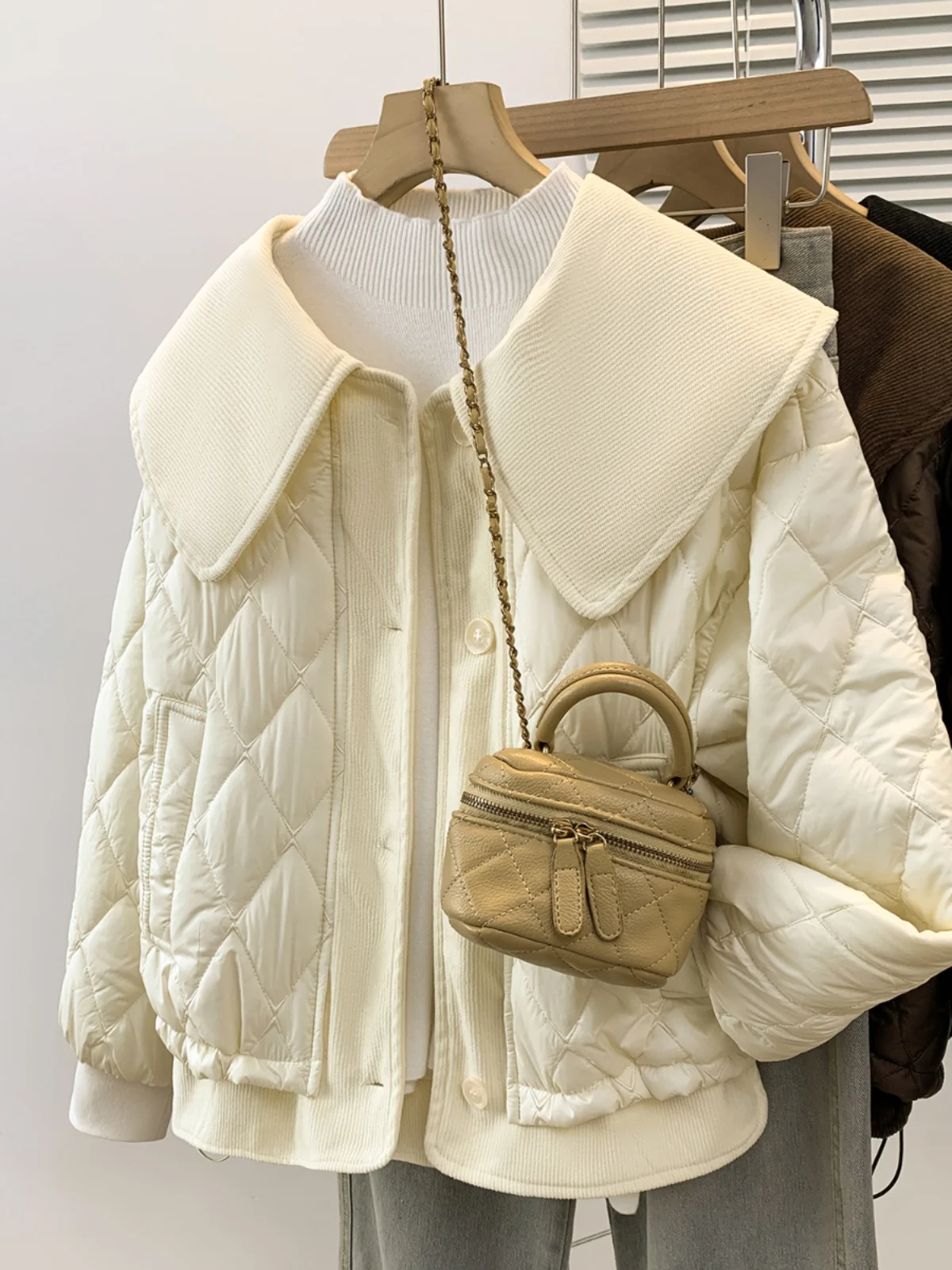 Корейская куртка больших размеров с воротником для куклы на хлопковой подкладке