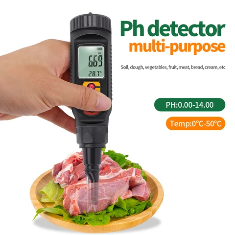Цифровой измеритель PH 2 в 1, тестер температуры с ЖК-дисплеем и подсветкой для пищевой промышленности, высокоточный датчик, измерительный зонд PH