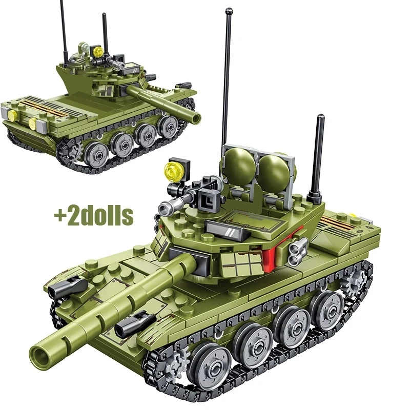

324pcs Iron-blooded reloading 85 military tank model VT-4 main battle tank boy DIY small particle assembling building block toy