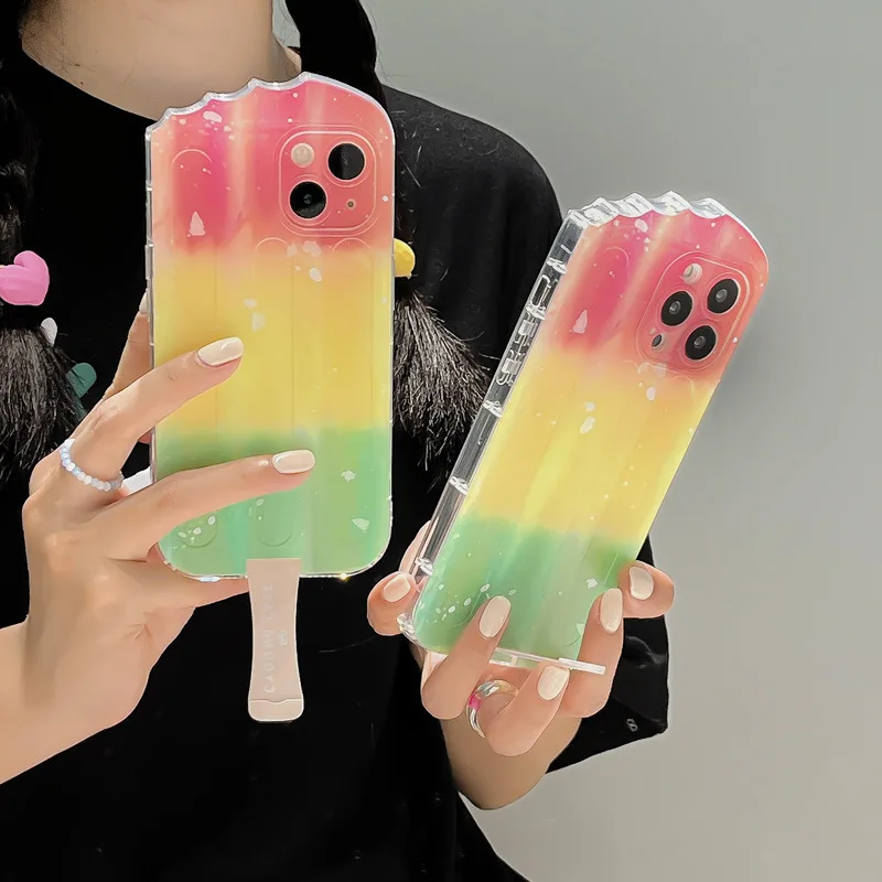 

Ice Lolly Ice Candy Creative Phone Stand Case Cover for IPhone 11 12 13 Pro X XR XS Max Shockproof Case for IPhone 13 Cases