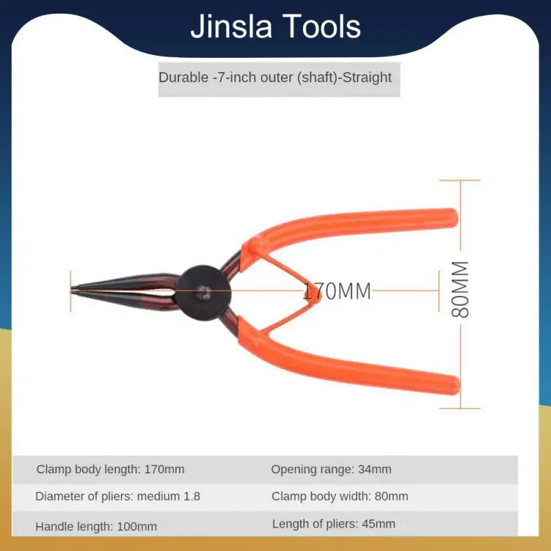 

Straight Mouth Shaft Repair Rim Circlip Pliers Anti Corrosion Flat Nose Pliers Household Gadgets Spring Pliers Ordinary