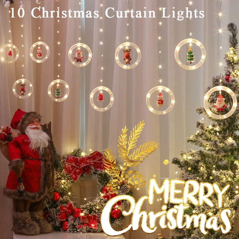 

LED Christmas Snowman Fair Strip Light Cover New Year 2022 Decorations Night Lamp Lampshade Party Fits Tree Decor