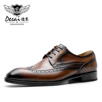 desai genuine leather men shoes red cowhide outsole insole formal shoe for men brand brogue footwear 2022 handmade limited