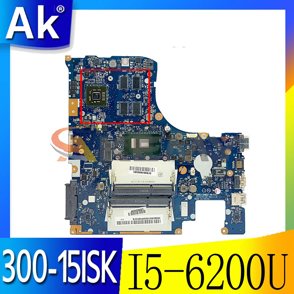 

Akemy Suitable For Lenovo 300-15ISK Laptop Motherboard BMWQ1 BMWQ2 NM-A481 CPU I5 6200U GPU R5 M330 2G 100% 5B20K38185