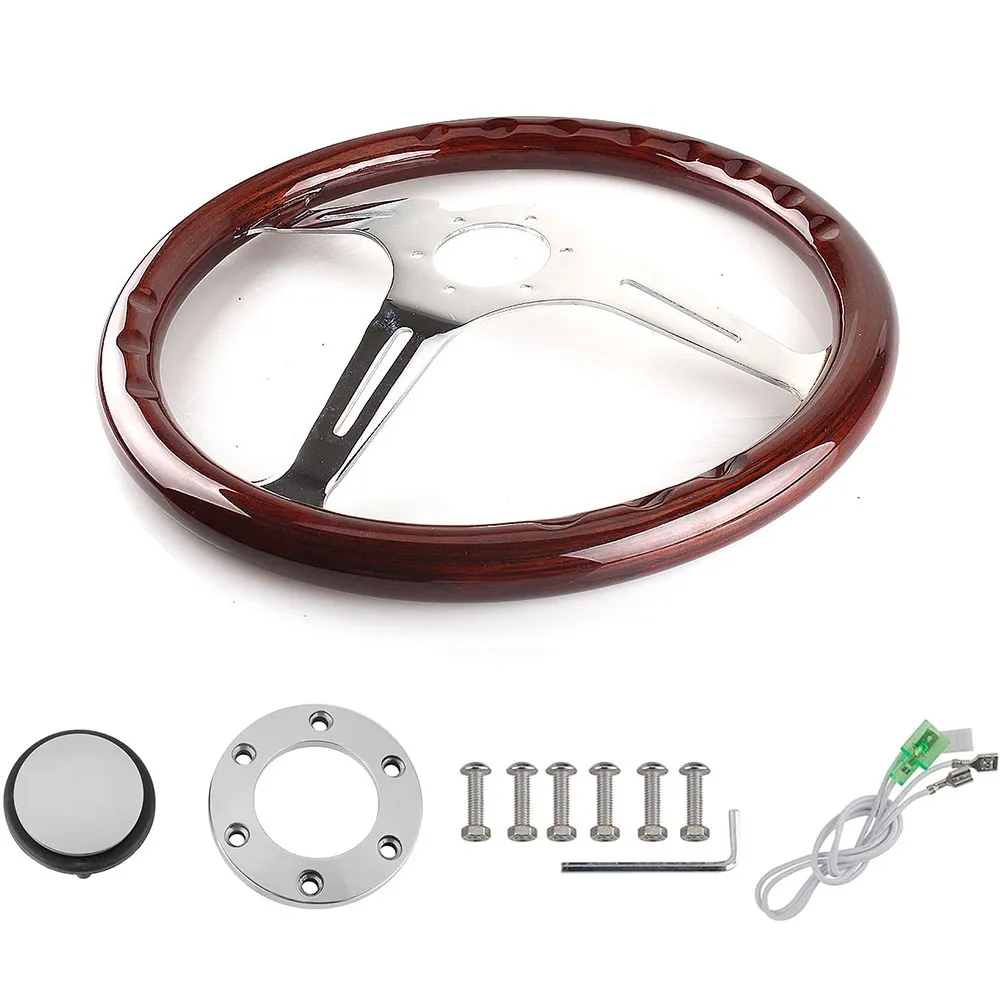 Автомобильное высококачественное рулевое колесо 380 мм с пуговицами из рога