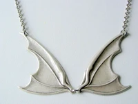 chunky funky bat wing necklace oxidized finish bat necklace batwing pendant claudia bat wing pendant