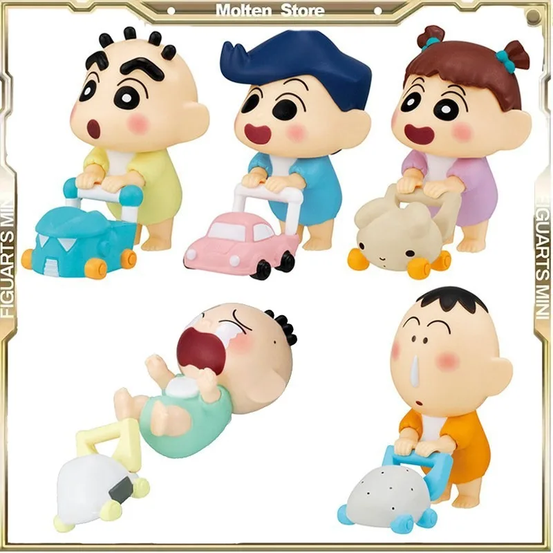 Фото Фигурки Bandai Gashapon: Аниме «Крейон Шин-чан» — Казама Тоору, Сакурада Нене, Бочан в стиле «Малыш на прогулке». Коллекционные модели, подарки. №1