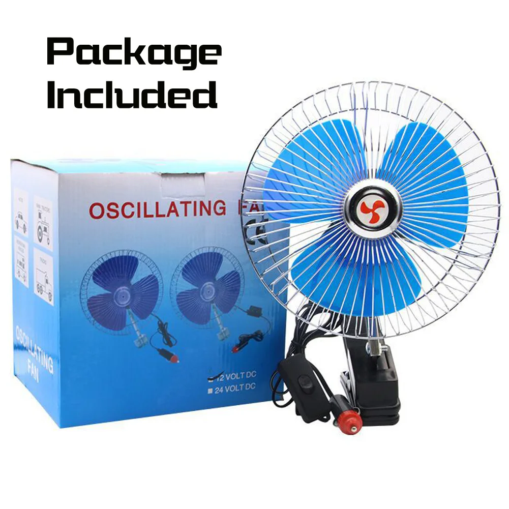 6 inch 12V Electric Car Fan Cooling Low Noise Summer Car Air Conditioner Fan Portable Vehicle Truck Auto Oscillating
