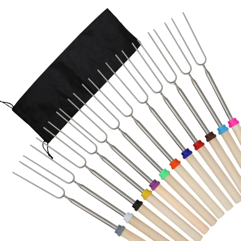 Палочка для обжарки зефира телескопическая вилка Smores длинный шампур из