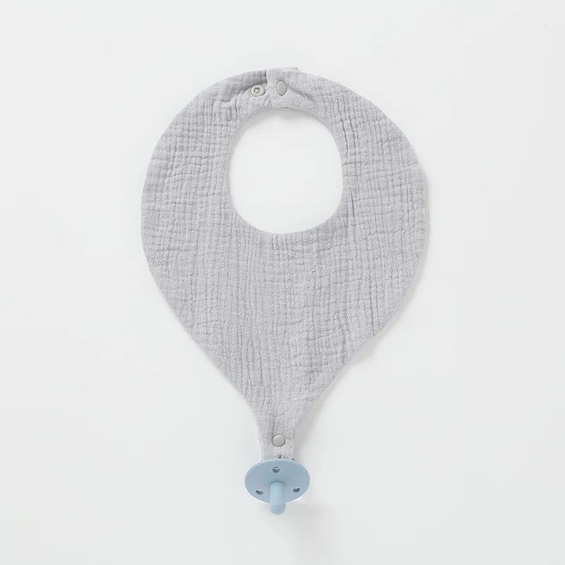 2PC New Design Cotton Gauze Baby Bibs Newborn Soft Saliva Towel Breathable Brup Cloth Bebe Bavoirs Adjustable Bib With Pacifier - купить по