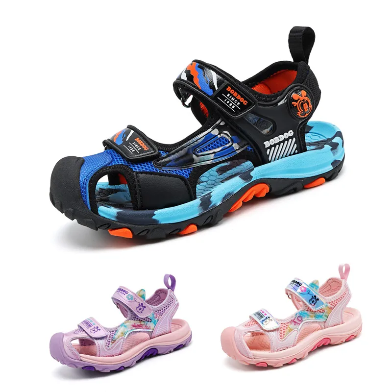 

High Quality Kids Boys Sandals Camouflage Cut-Outs Child for Big Girls Sandalias Children's Canvas Flats Shoes Pink,Gray,Blue