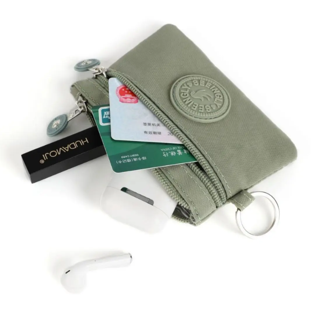 

Fashion Small Canvas Coin Purses for Kids with Card Holder and Earphone Pocket Students Bus ID Credit Card Holder Storage Bags