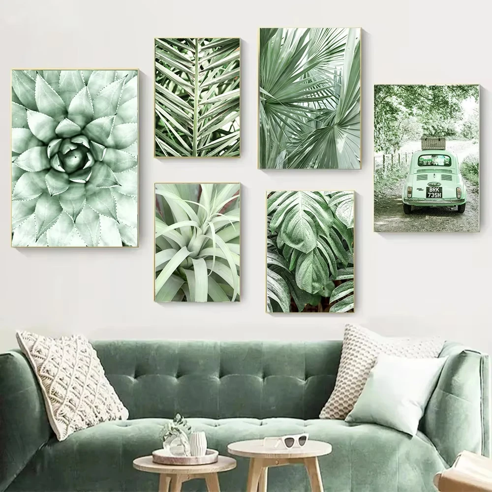 Скандинавская Настенная картина кактус суккуленты листья растений