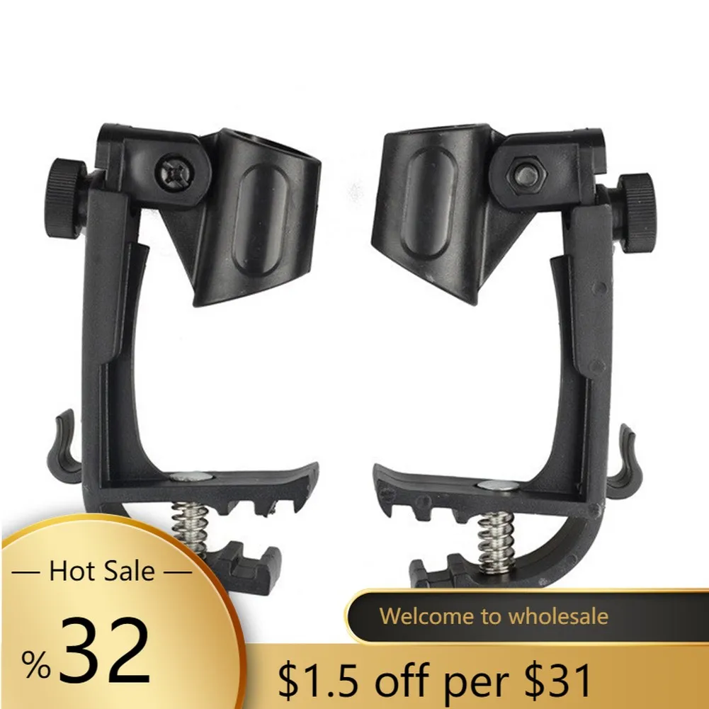 2 Pcs Adjustable Clip On Drum Rim Shock Mount Microphone Mic Clamp Holder M00661 For Percussion Instruments Mounts Stands Tools