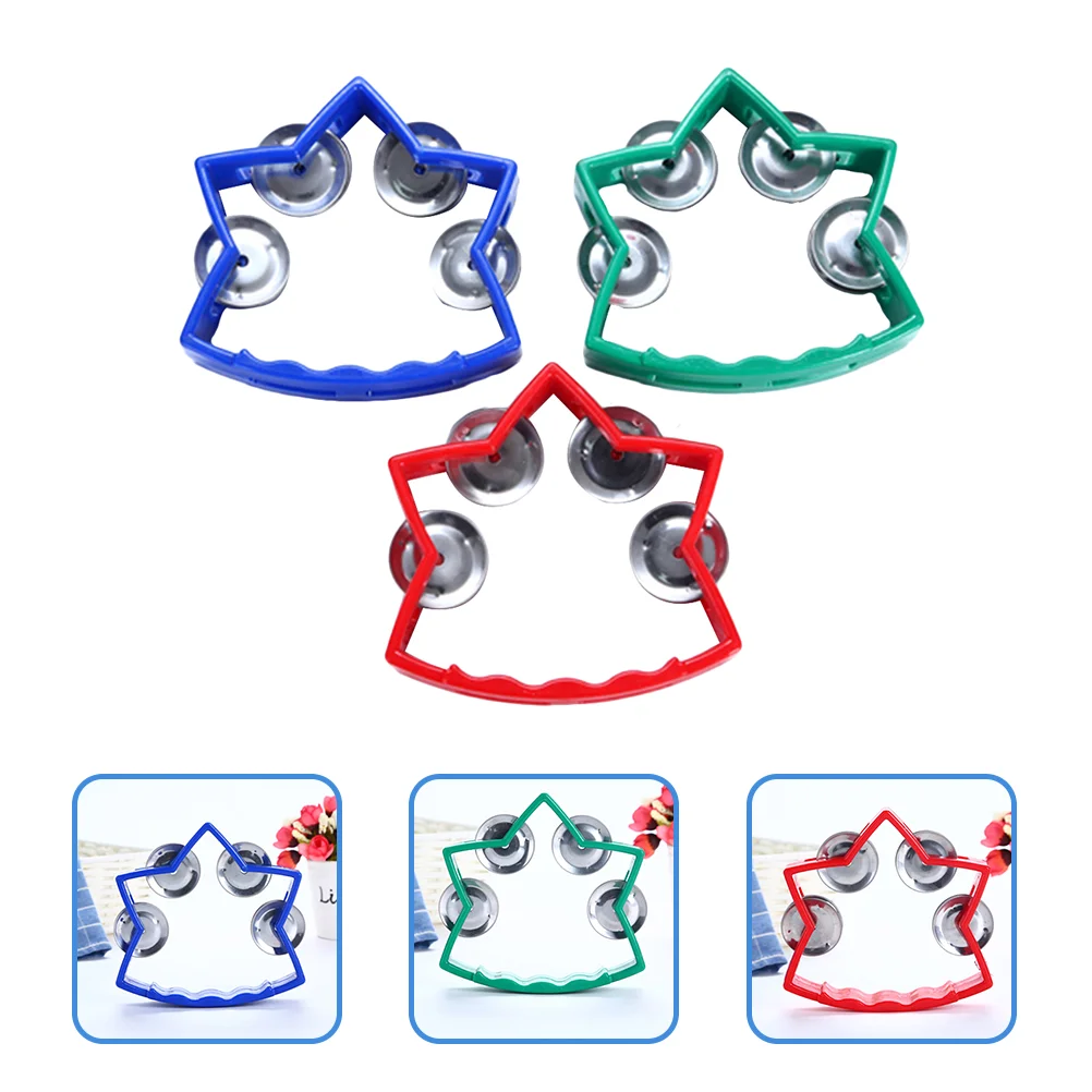 

3pcs Creative Star Shaped Handbell Toys Plastic Rattle Toys Percussion Instruments
