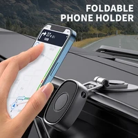 2022 new foldable car magnetic phone holder double rotation alloy metal bracket dashboard mount gps stand for iphone 13
