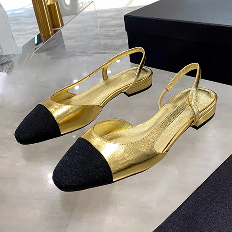 

Fashion designer high heels women's dress shoes Flat sandals Spring and autumn round head flat sandals slippers women's shoes