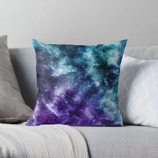 

Purple Teal Galaxy Nebula Dream 5 Deco Printing Throw Pillow Cover Home Bedroom Anime Case Decorative Waist Pillows not include