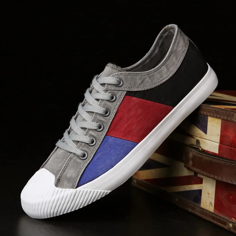 

Mixed Colors Canvas Shoes Men Fashion Sneakers Breathable Men's Shoes Casual Flats Lace-up Man Vulcanized Shoes Tenis Masculino