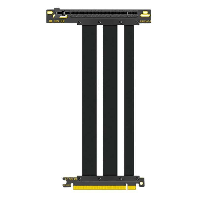 

PCIe 5.0 x16 Shielded Extreme Riser Cable Graphics Video Card Gen 5.0 Flexible Extension Cable High Speed PCI-E Riser