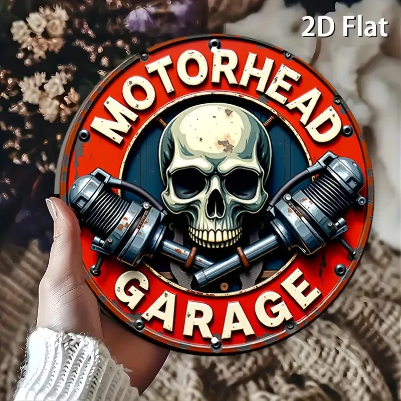 

Круглая Алюминиевая Табличка В Ретро-стиле С Черепом