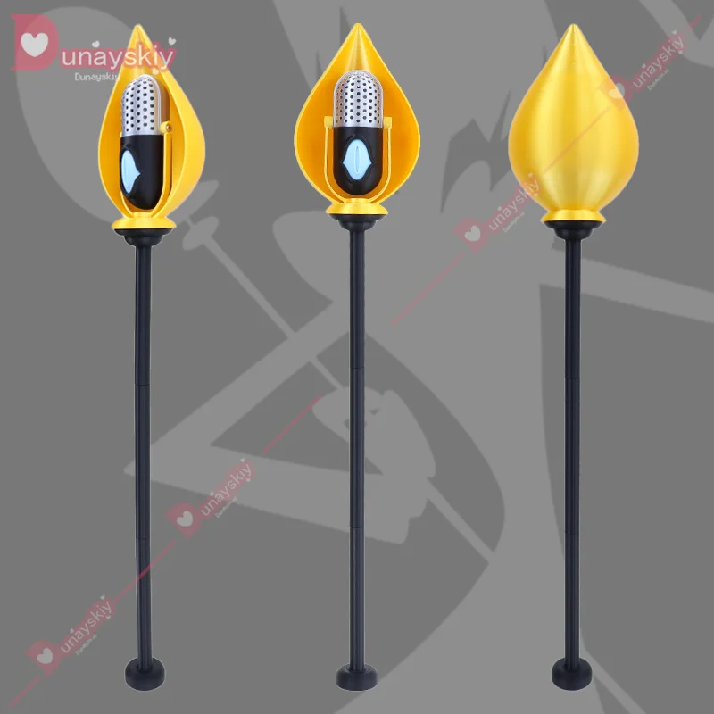 Аниме ALastor Косплей персонал отеля микрофоны 3D ПВХ тростник Золотой реквизит