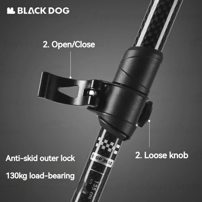 Naturehike BLACKDOG треккинговая палка из углеродного волокна складная телескопическая