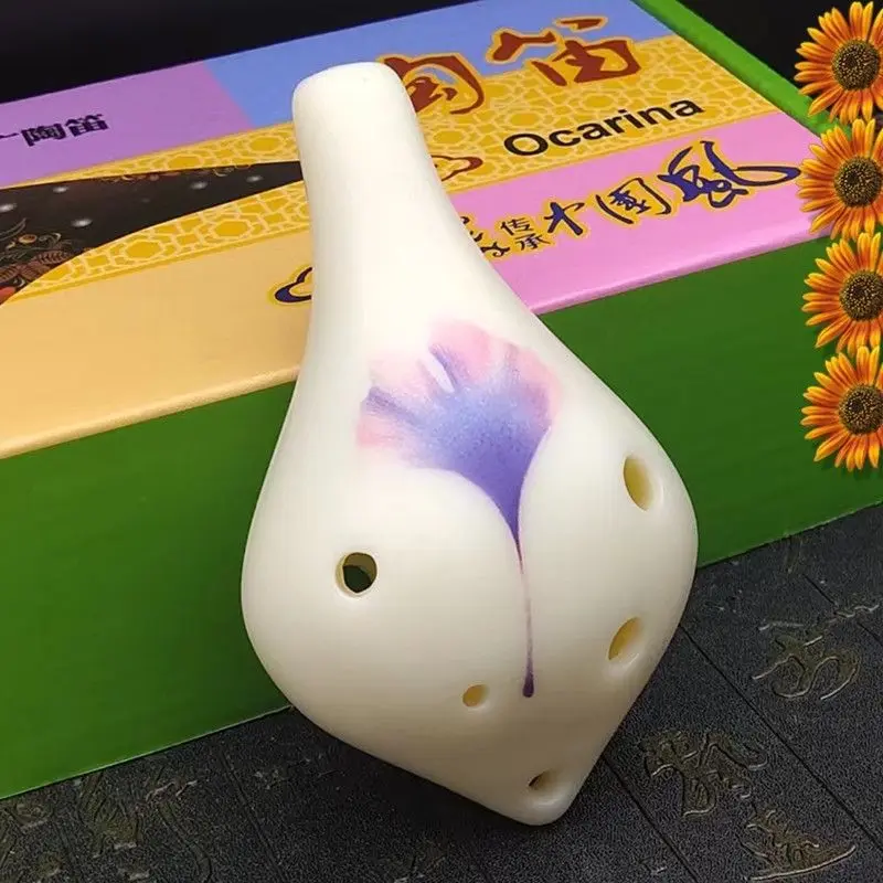 

Student Anti Fall 6-Hole Ceramic Flute With Medium Pitch Plastic Resin For Beginners To Learn Plastic 6-Hole Accessories For Mus