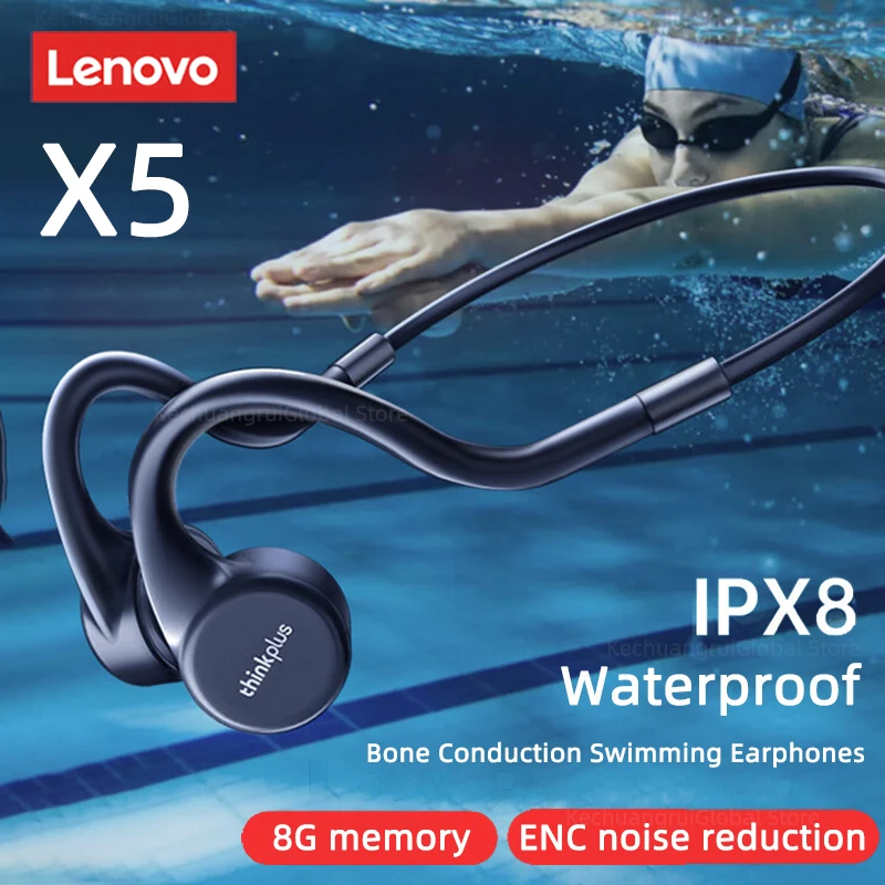 Original Lenovo X5 Ture Bone Conduction Earphones TWS IPX8 W