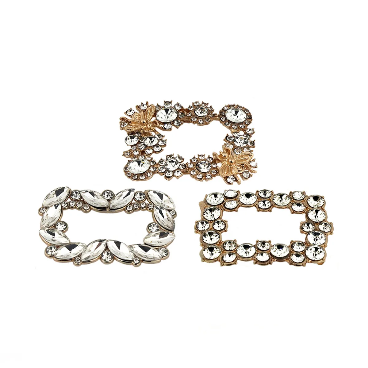 Пара металлических квадратных застежек для стразы туфли с пряжками сумок