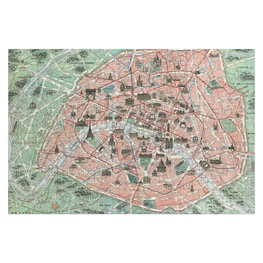 Винтажная карманная карта Парижа Франция пазл-головоломка индивидуальные весы