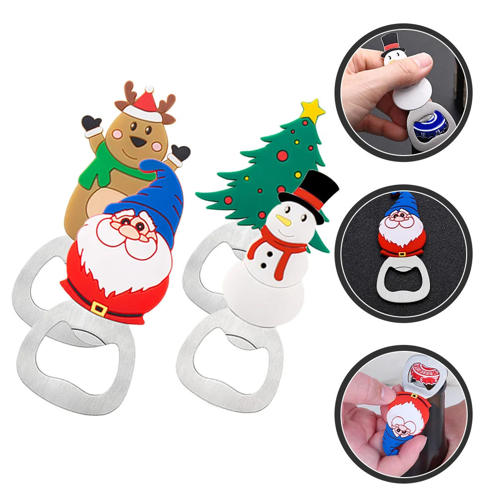 

Opener Bottle Beer Christmas Canopeners Partytool Lid Metal Holiday Cap Bar Santa Snowman Tree Favors Accessories Stopper