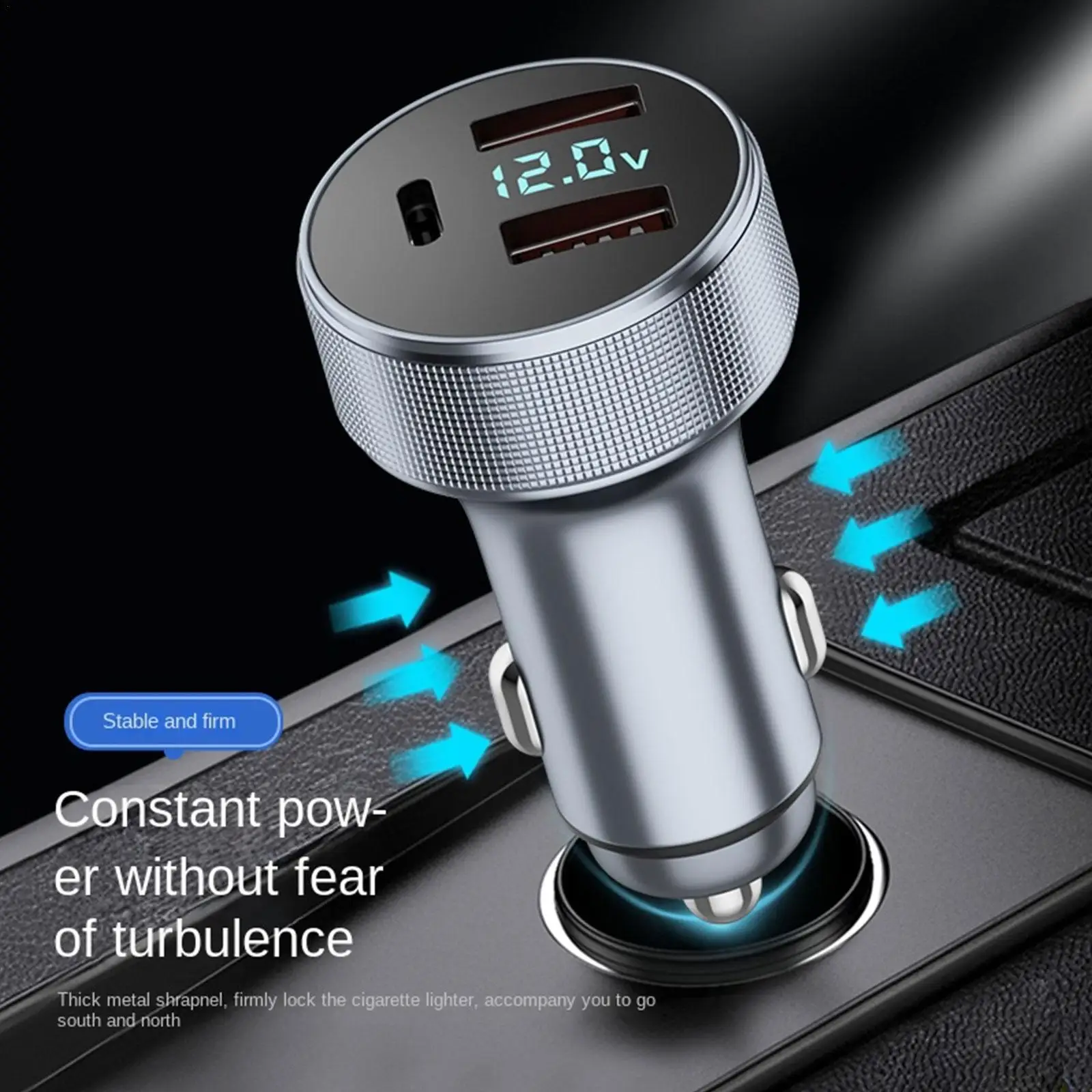 

Car charger with 3 USB ports, 80W