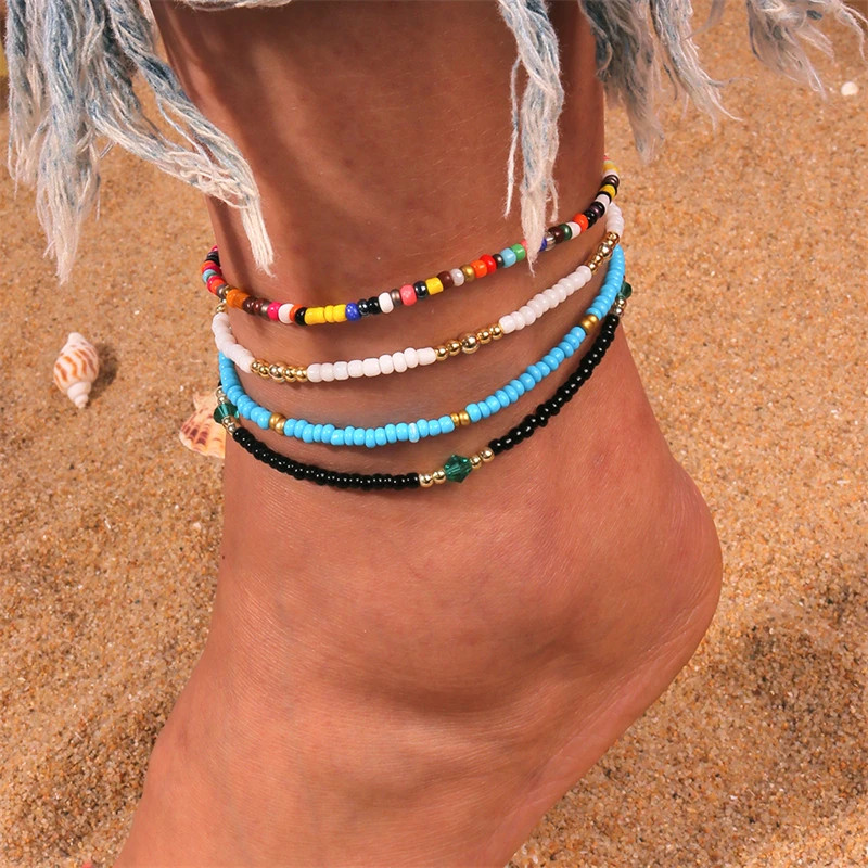 

Cute Colorful Handmade Beads Anklets Summer Beach Ankle Bracelet Foot Leg Chain for Women Girls Jewelry Gifts