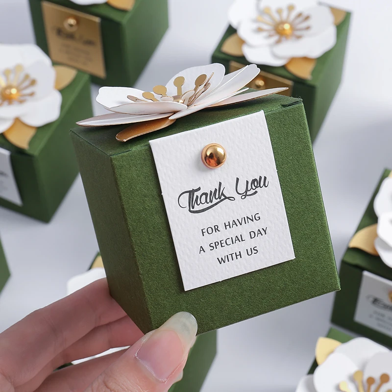 Square Wedding Candy Box For Guests Birthday Party Favor Packaging Bags