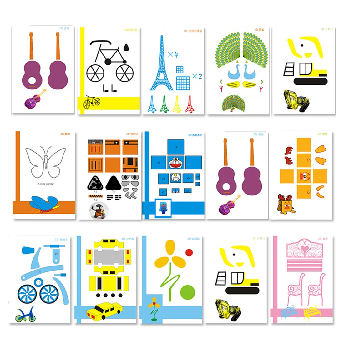 

Graffiti Board Template 3D Pen Copy Board Special Paper Template Mold Necessary Help For Kid 15pcs Random