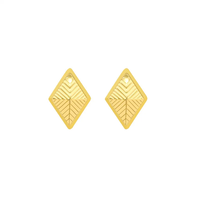 

Wholesale Vintage Diamond Triangle Textured Earrings Plated Stainless Steel Streak Ear Studs Women Jewelry Party Accessories