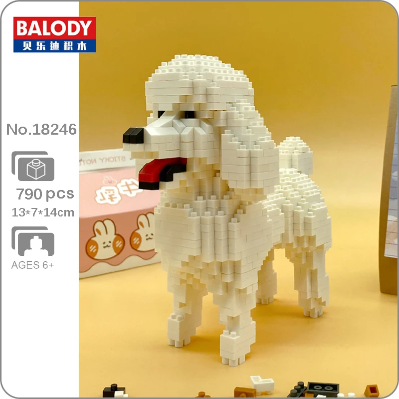 

CB Balody мультфильм белый Пудель собака животное домашнее животное 3D модель 790 шт. DIY Мини Алмазные блоки кирпичи игрушки для детей без коробки